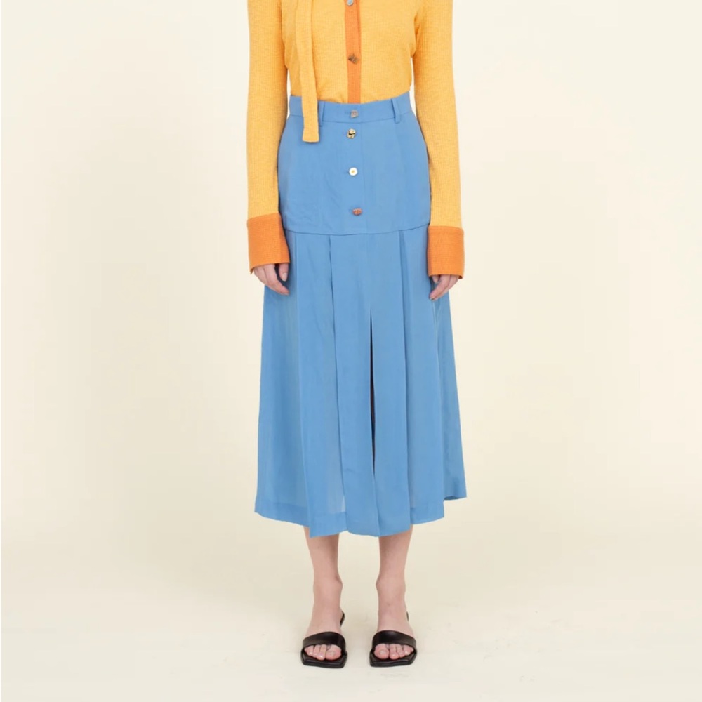 Rejina Pyo Blue Button Skirt